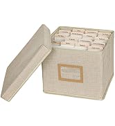 Lukeline Greeting Card Organizer and Storage Box with 15 Adjustable Dividers, Stores 140+ Cards, ...