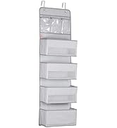 Univivi Door Hanging Organizer Nursery Closet Cabinet Over The Door Organizer with 4 Large Pocket...