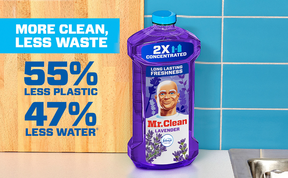 Mr. Clean Multi Surface Cleaner with Febreze Lavender Scent - More Clean, Less Waste