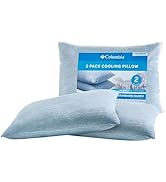 Columbia 2 Pack Space Dye Cooling Bed Pillows – Medium Soft Supportive Sleeping Cushion with Brea...