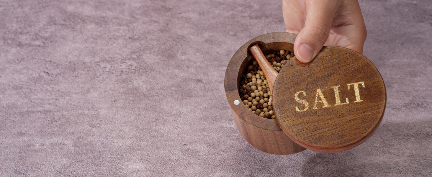 acacia wood salt box