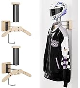 Leadiy Motorcycle Helmet Holder, Helmet Holder Wall Mount,Motorcycle Helmet Rack with Jacket Hanger