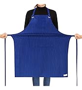ROTANET Stripe Stretch Apron for Men Women Cooking Big and Tall Large Chef Striped Pinstripe Apro...
