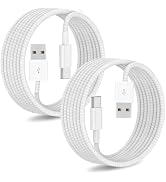 2Pack USB to USB C Cable for iPhone17/16/15,10ft Type A to Type C Nylon Braided Carplay Cord for ...