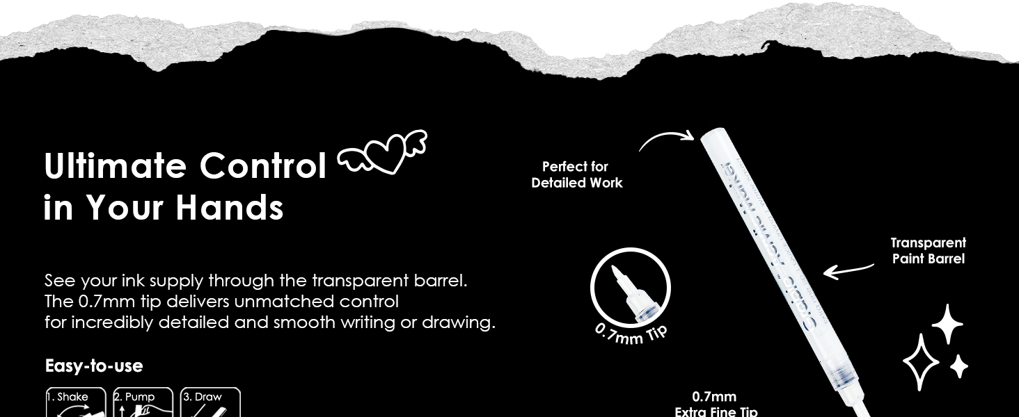 white acrylic marker set of 6