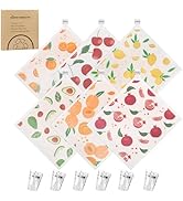 6 Pack Swedish Dishcloths for Kitchen, Reusable Paper Towels Swedish Dish Towels with Clips, Abso...
