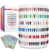 Upgraded Nail Polish Display Book 300 Colors, Professional Nail Color Sample Display Show with Tr...