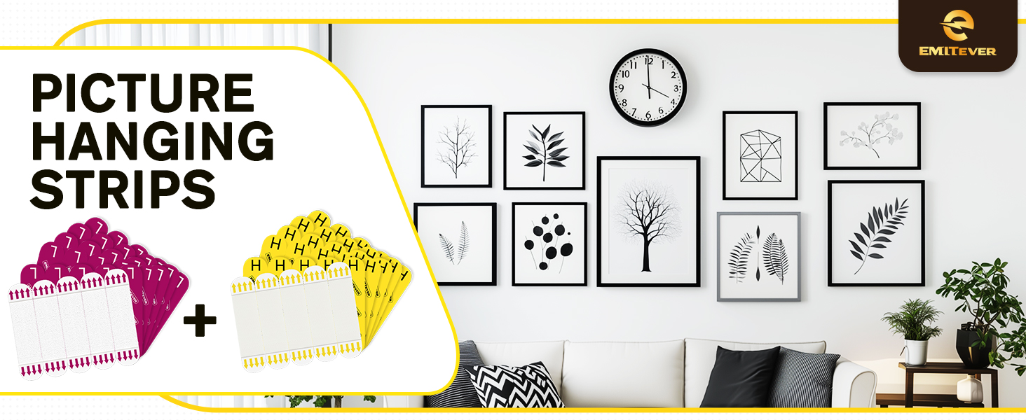 EMITEVER Picture Hanging Strips Heavy Duty