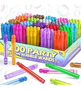 Mini Bubble Wands Bulk 200 Pack 20 Colors, Party Favors Toys for Kids Child, Christmas Celebratio...