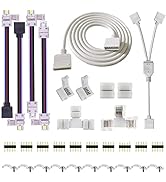 SUPERNIGHT 5PIN LED Strip Connector Kit 10mm 5050 RGBW Connectors Include 9.8FT Extension Cable, ...