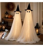 2 Pack 5 Ft Large Light Up Ghost Decor - Halloween Decorations Outdoor | Double-layered fabric, w...