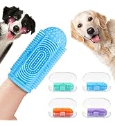 YUEYUEJIA Dog Toothbrush Finger Toothbrush Dog Tooth Brushing Kit 4Pack Dog Finger Toothbrush for...