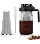 Cold Brew Coffee Maker, 32oz Cold Brew Pitcher with Stainless Steel Super Dense Filter, Durable G...