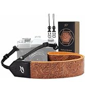 Padwa Lifestyle Camera Strap - 2" Vegan Leather Carving Camera Straps with Full Grain Leather End...
