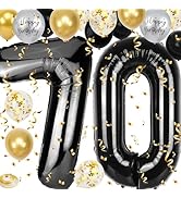 70th Birthday Decorations for Men Women, 40 inch 70 Balloon Numbers, 18 pcs 12 inch 70th Birthday...