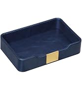 Valet Tray, Nightstand Organizer for Men Women, Key Bowl, Catchall Tray | 10.2" x 6.7", PU leathe...