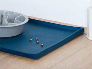 Leash Boss Raised-Edge Silicone Dog Food Mat - Waterproof Pet Mat for Dog Food & Water Bowls