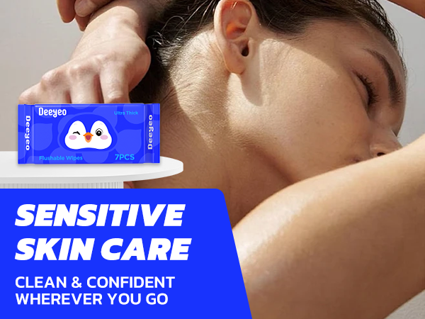 SENSITIVE SKIN CARE, Ultra-mild wipes tailored for easily irritated skin and gentle daily cleansing.