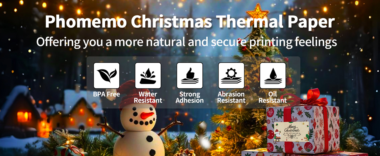 phomemo M110 Labels Christmas Gift Tags Stickers Adhesive Christmas Santa Presents Labels