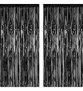 2 Pack 2026 Graduation Party Decorations, 3.28 FT x 7.05 FT Black Backdrop, Metallic Halloween De...
