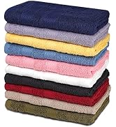 ZUPERIA Classic Hand Towels Pack of 10 (16 x 28 Inches) 100% Ring Spun Cotton Light Weight & Supe...