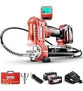 DCK 20V Electric Grease Gun Kit, 10000PSI Cordless Grease Gun with 2×4000mAh Long Run Time Batter...