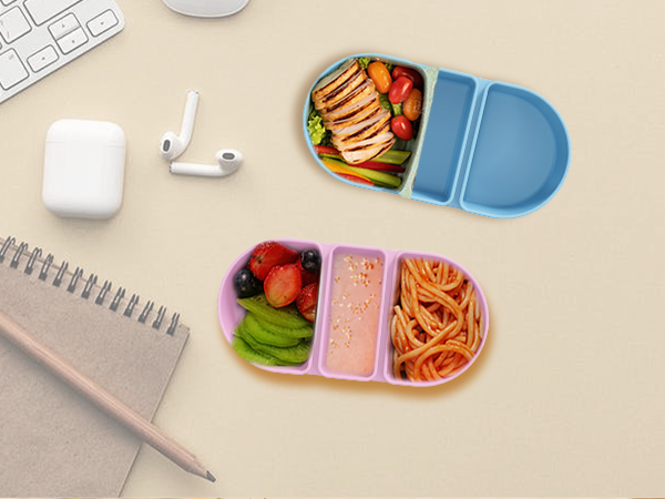 3 Pack Reusable Silicone Snack Containers with Lids