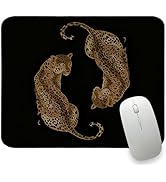 Black Cheetah Leopard Mouse Pad, Retro Cheetah Print Small Mousepas, Black Desk Decor Mousepad Re...