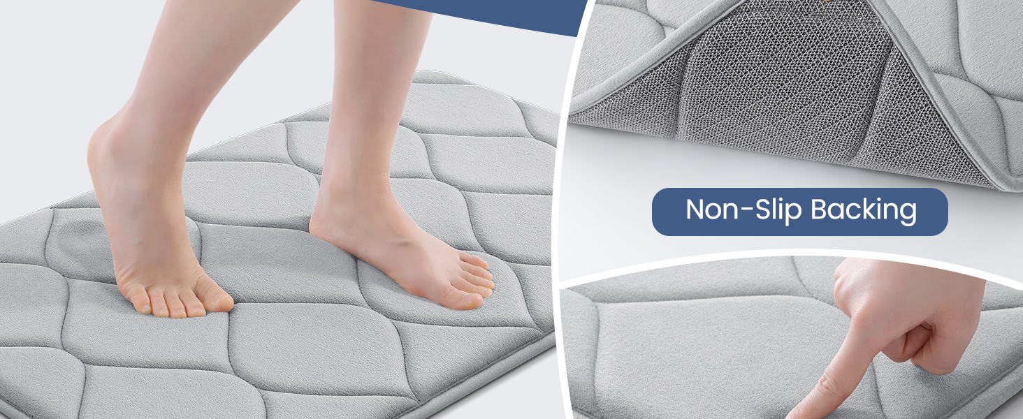 Non Slip PVC Backing Bathroom Rugs