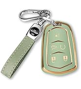 MILD EAST For Cadillac Key Fob Cover with Keychain TPU Protector Suitable for Cadillac Escalade C...