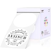PARLAIM Round Thermal Labels 3 Inch White, 500PCS Circle Direct Thermal Printer Sticker for Home ...