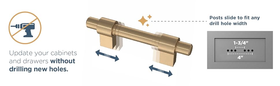 Update your cabinets and drawers without drilling new holes.