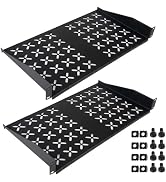 YuPinDiZu 2 Pieces 19" 1u Rack Shelf, 1U Server Rack for Network Equipment Shelf Mounting,10 Inch...