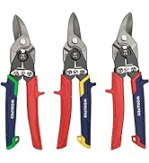 WORKPRO 10 Inch Aviation Snips Set, 3PCS Straight Left and Right Cut Tin Snips, Metal Cutting She...