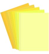 230GSM 8.5" X 11" Yellow Construction Paper, 30 Sheets Colored Cardstock, Yellow Card Stock Print...