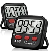 Antonki 2 Pack Digital Timer for Kids, Magnetic Countdown Kitchen Timers for Cooking, Egg, Classr...