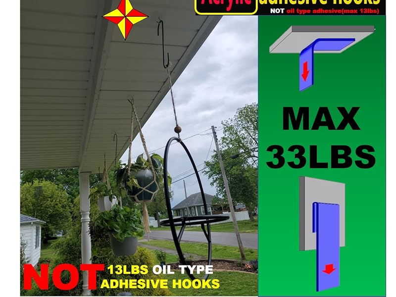 Heavy duty adhesive hooks for hanging