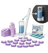 All-in-One Toilet Cleaning Kit, Disposable Toilet Brush with 18 Refills, 12 Cleaning Tablets & 12...