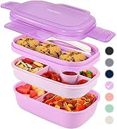 Caperci Stackable Bento Lunch Box for Kids - Large Size All-in-One Bento Box Adult Lunch Box - Lu...