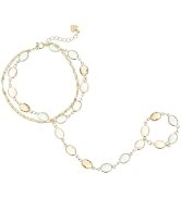 Adjustable Gold Hand & Finger Chain Bracelet for Women, Non Tarnish Dainty Body Jewelry Boho Wedd...