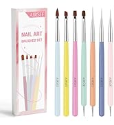 AIRSEE Nail Art Brush Set, Nail Art Tools with Nail Polish Brush, Nail Liner Brush, Nail Carved B...