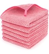MaopaoBeauty 6 Pack Washcloth Towels Set, Waffle Hand Towels Set, Microfiber Super Soft Highly Ab...