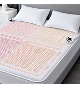 Queen Size Electric Heated Mattress Pad - Multi Zone Bed Warmer with Memory & Preheat Functions, ...