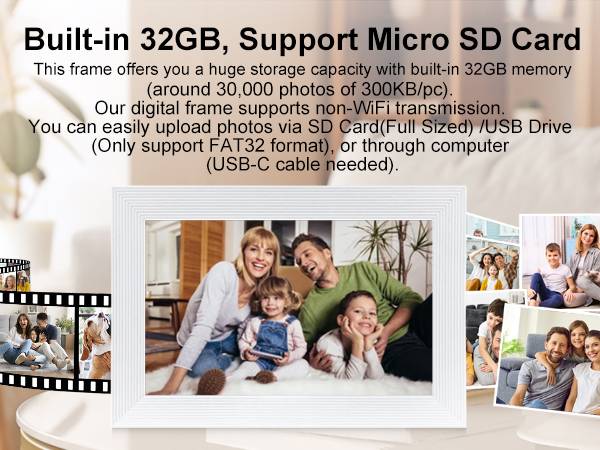 frameo white wifi digital picture frame 10.1 inch smart electronic load from phone for photos