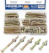 NINDEJIN 82PCS Hex Socket Screw Bolts and Nuts Assortment Kit, M6 x 40mm 50mm 60mm 70mm 80mm Furn...
