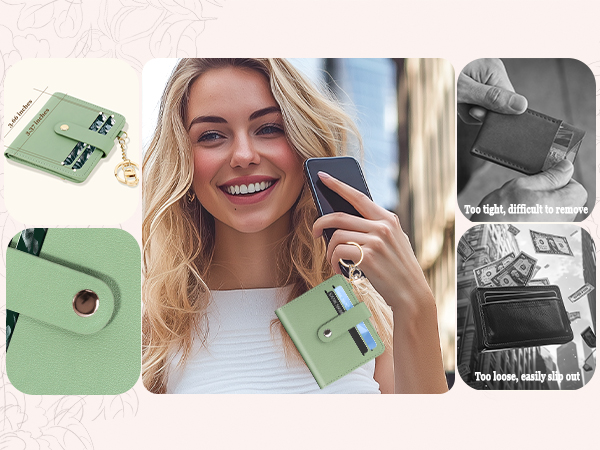 A well-designed strap & slots, solving the problem of traditional wallets being too tight or loose