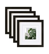 Egofine Classic Black Square Picture Frame - Made of Solid Wood with Plexiglass Display for Table...