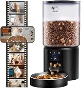 Frienhund 5L Automatic Cat Feeder with 2K HD Camera: 5G WiFi Automatic Dog Feeder with Night Visi...