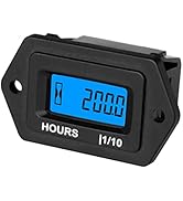 NInE-ROnG Digital LCD DC 9V to 65V Hour Meter with Blue Backlight,Waterproof,Data Storage,Use for...