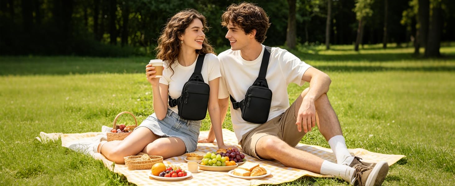Vpoofree Mini Sling Bag for Men and Women,Small Anti Theft Crossbody bag